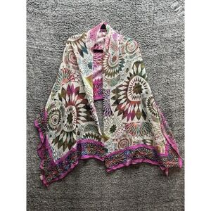 Matthew Williamson, Multicolored 100% Silk Geometric Print‎ Scarf 76"x52"